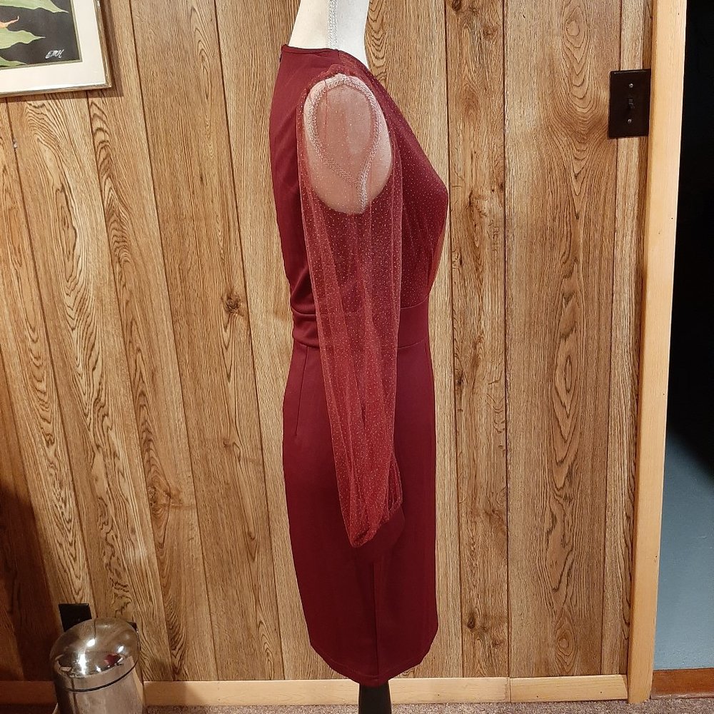 NWT Jasambac/Elensa Maroon Sparkly Evening Dress (Small) - Picture 5 of 11